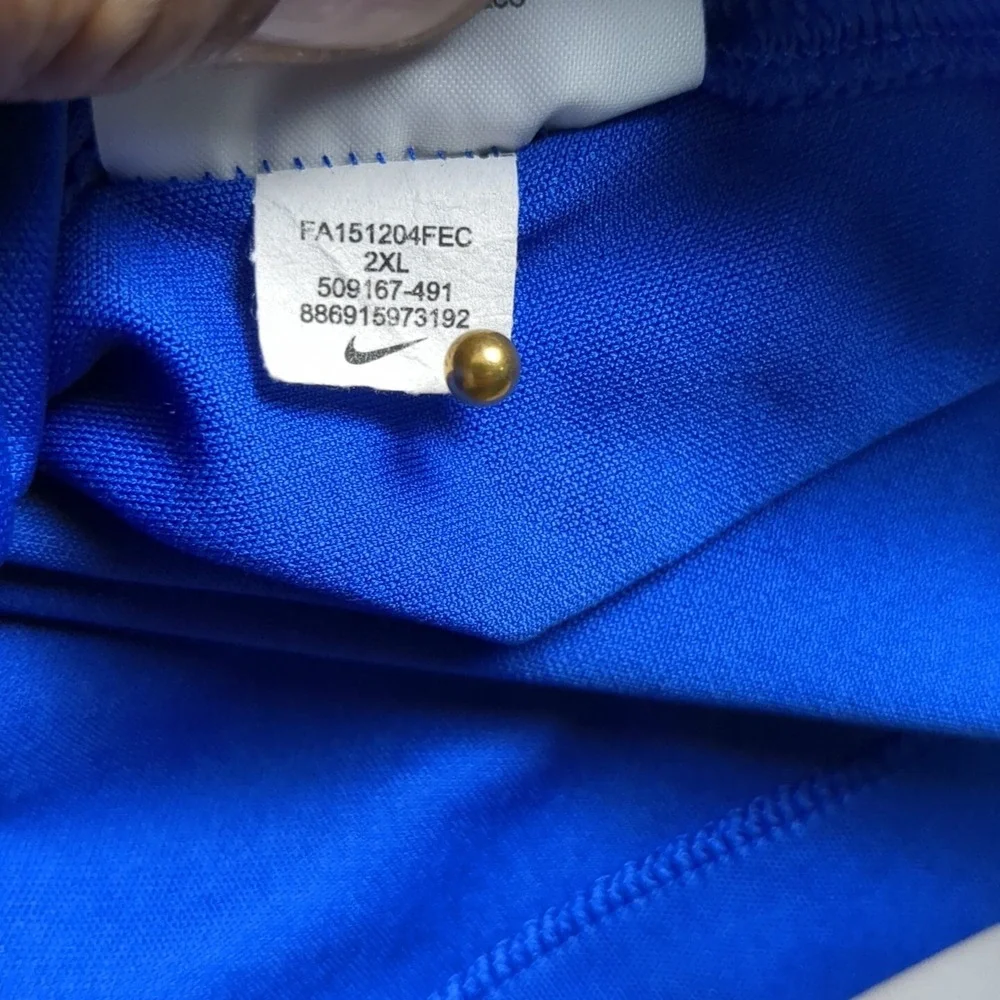 Nike Golf Dri-Fit‎ Athletic Knit Polo Shirt Men's XXL Blue Tour Performance